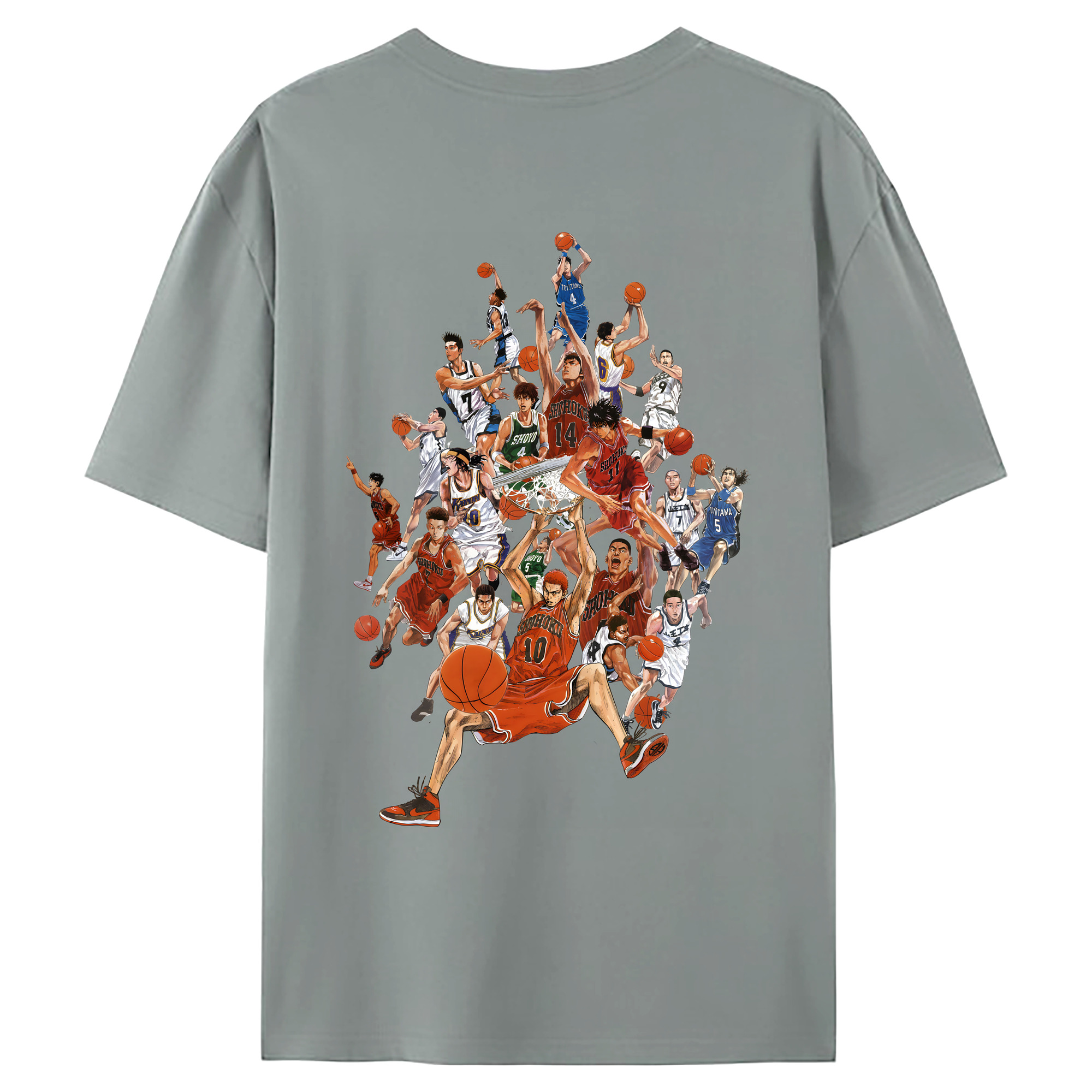 （画像用） SLAM DUNK／スラムダンク 綿100％ メンズ半袖Tシャツ（バックプリント） 通気性